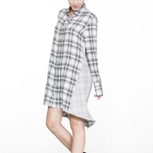 NWOT En Creme Plaid Shirt Dress Large